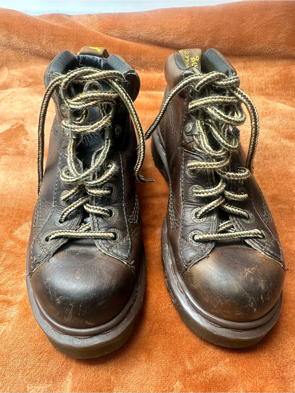 Vintage Dr. Martens 8287 Brown Leather Lace-Up Ankle Boots Size 4 - Picture 2 of 8